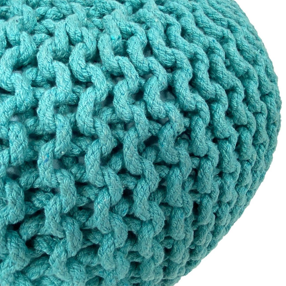 Voglrieder kreatives Wohnen Poef Ø 55 cm gebreide kruk poef vloerkussen grof gebreide look extra hoog hoogte 37 cm