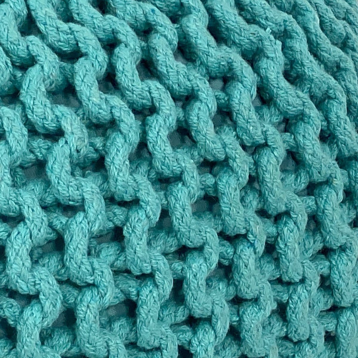 Voglrieder kreatives Wohnen Poef Ø 55 cm gebreide kruk poef vloerkussen grof gebreide look extra hoog hoogte 37 cm