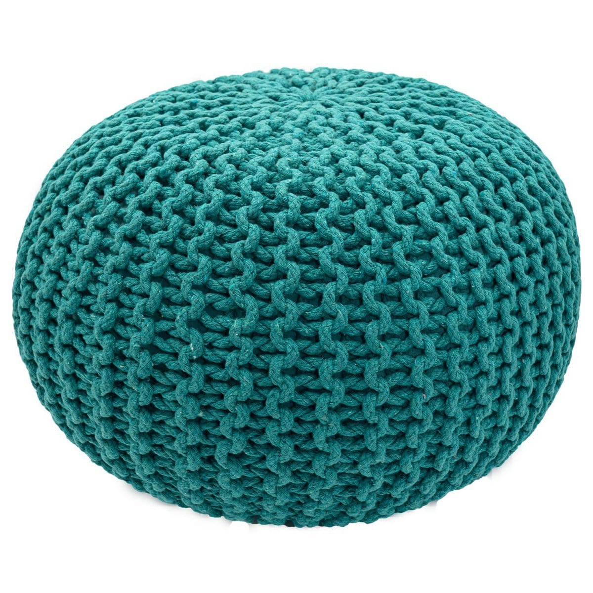 Voglrieder kreatives Wohnen Poef Ø 55 cm gebreide kruk poef vloerkussen grof gebreide look extra hoog hoogte 37 cm