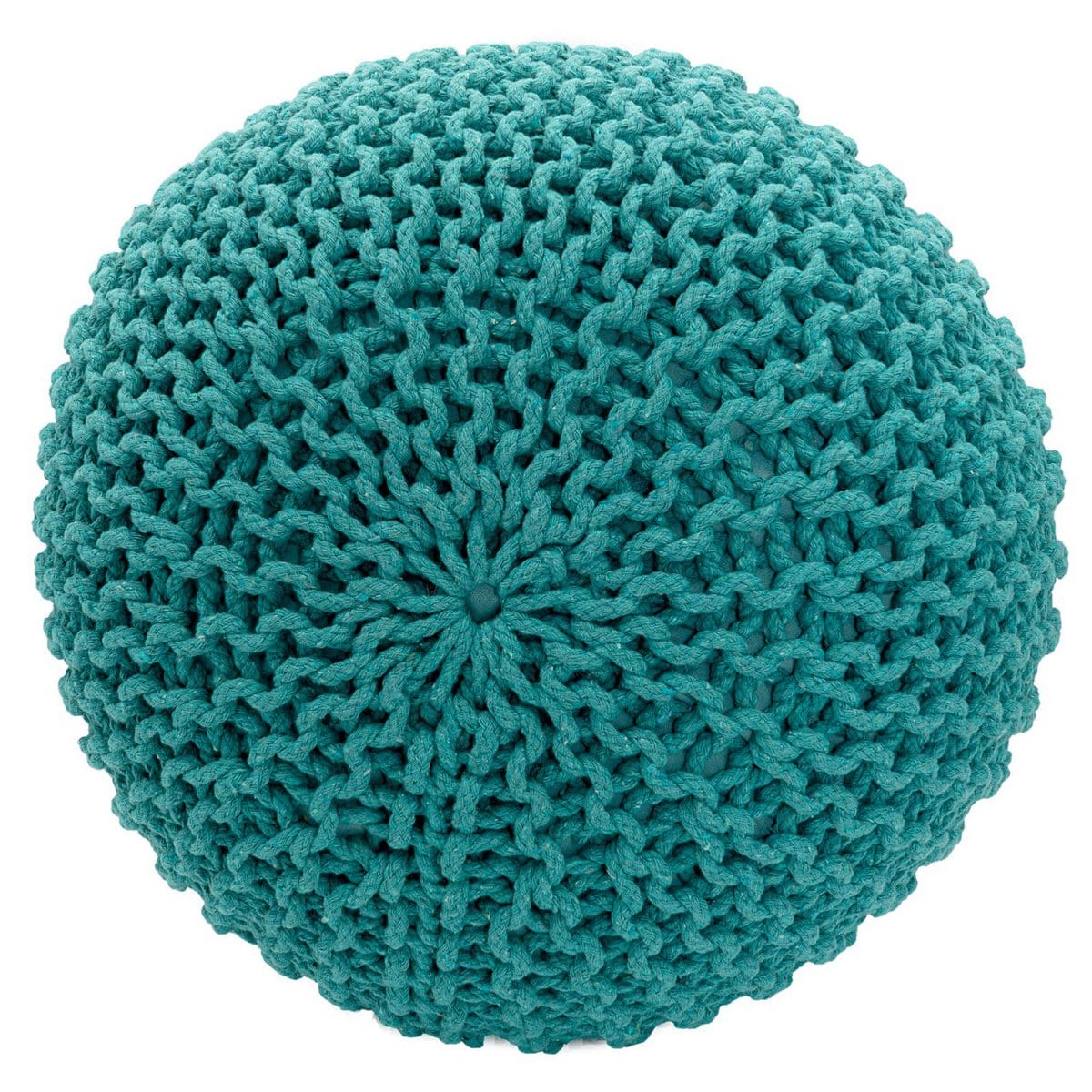 Voglrieder kreatives Wohnen Poef Ø 55 cm gebreide kruk poef vloerkussen grof gebreide look extra hoog hoogte 37 cm