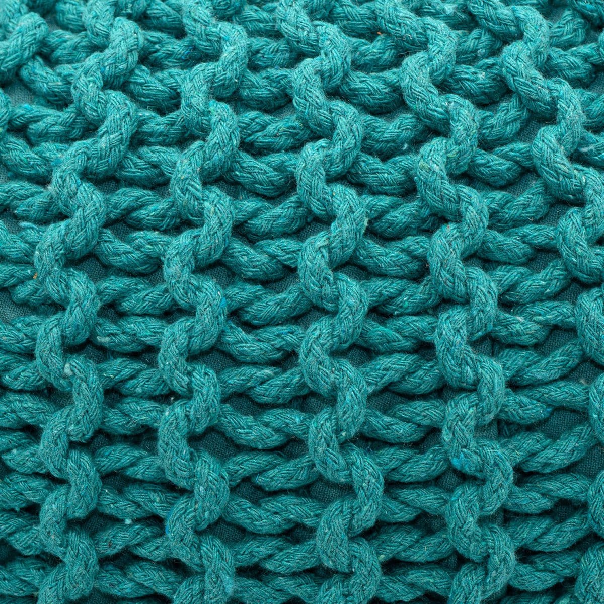 Voglrieder kreatives Wohnen Poef Ø 55 cm gebreide kruk poef vloerkussen grof gebreide look extra hoog hoogte 37 cm