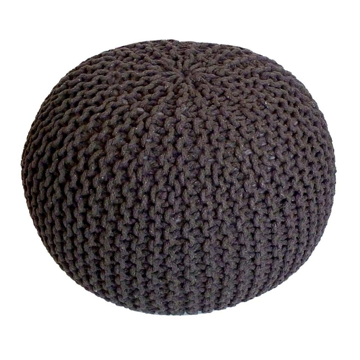 Voglrieder kreatives Wohnen Poef Ø 55 cm gebreide kruk poef vloerkussen grof gebreide look extra hoog hoogte 37 cm