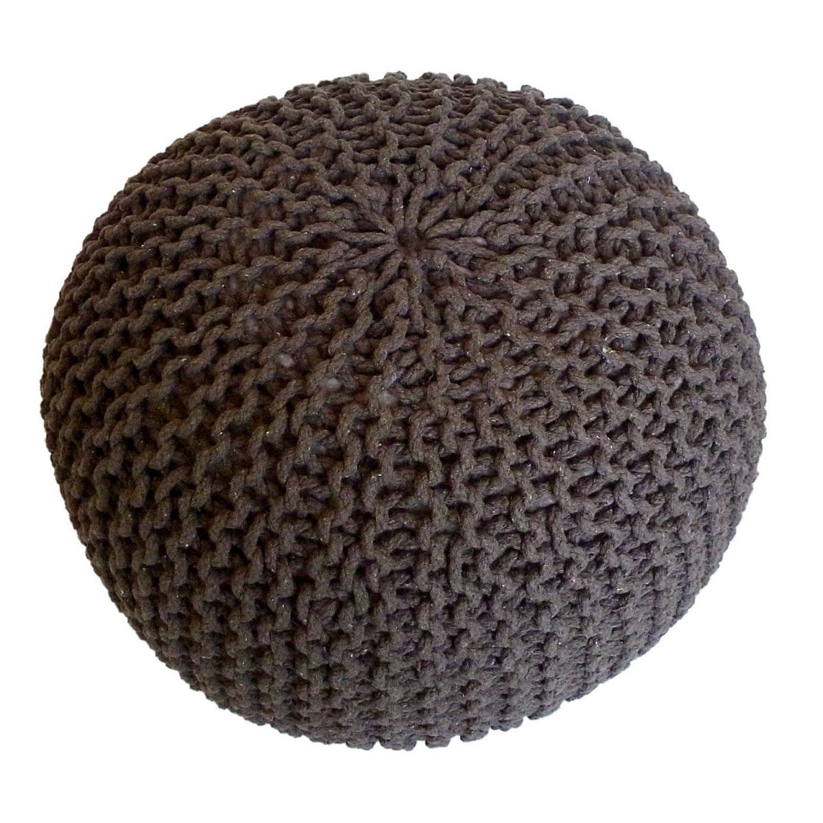 Voglrieder kreatives Wohnen Poef Ø 55 cm gebreide kruk poef vloerkussen grof gebreide look extra hoog hoogte 37 cm