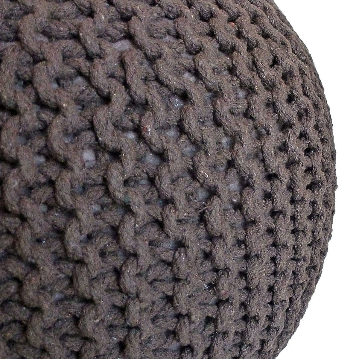 Voglrieder kreatives Wohnen Poef Ø 55 cm gebreide kruk poef vloerkussen grof gebreide look extra hoog hoogte 37 cm