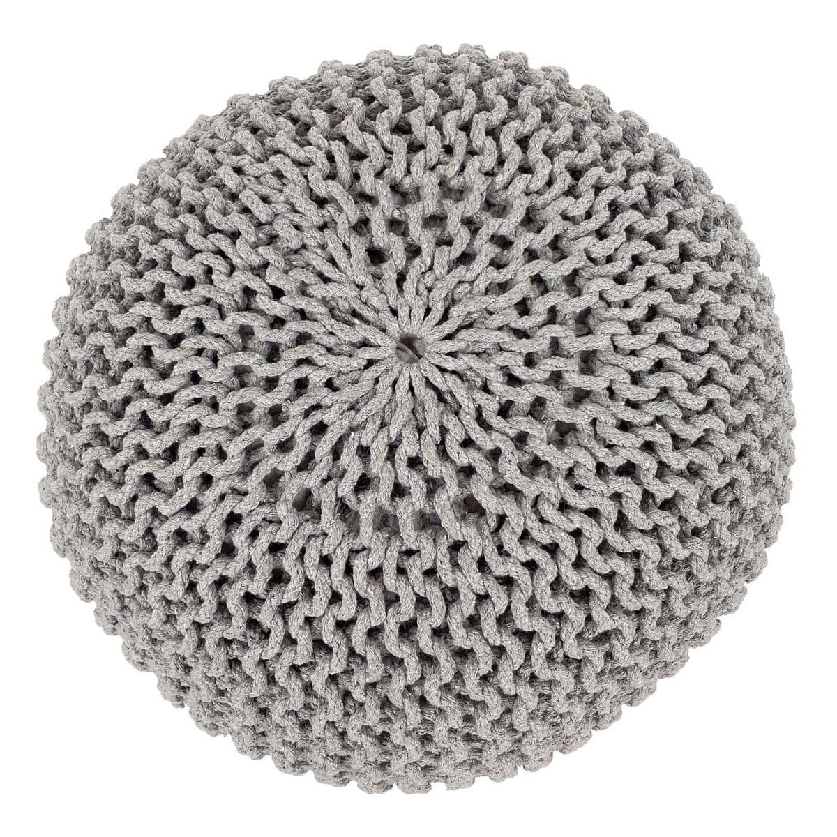 Voglrieder kreatives Wohnen Poef Ø 55 cm gebreide kruk poef vloerkussen grof gebreide look extra hoog hoogte 37 cm