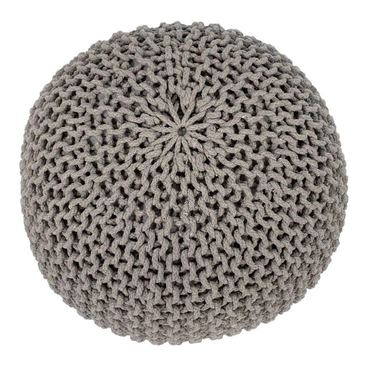 Voglrieder kreatives Wohnen Poef set van 3 Ø 55 cm gebreide kruk kruk vloerkussen grof gebreide look