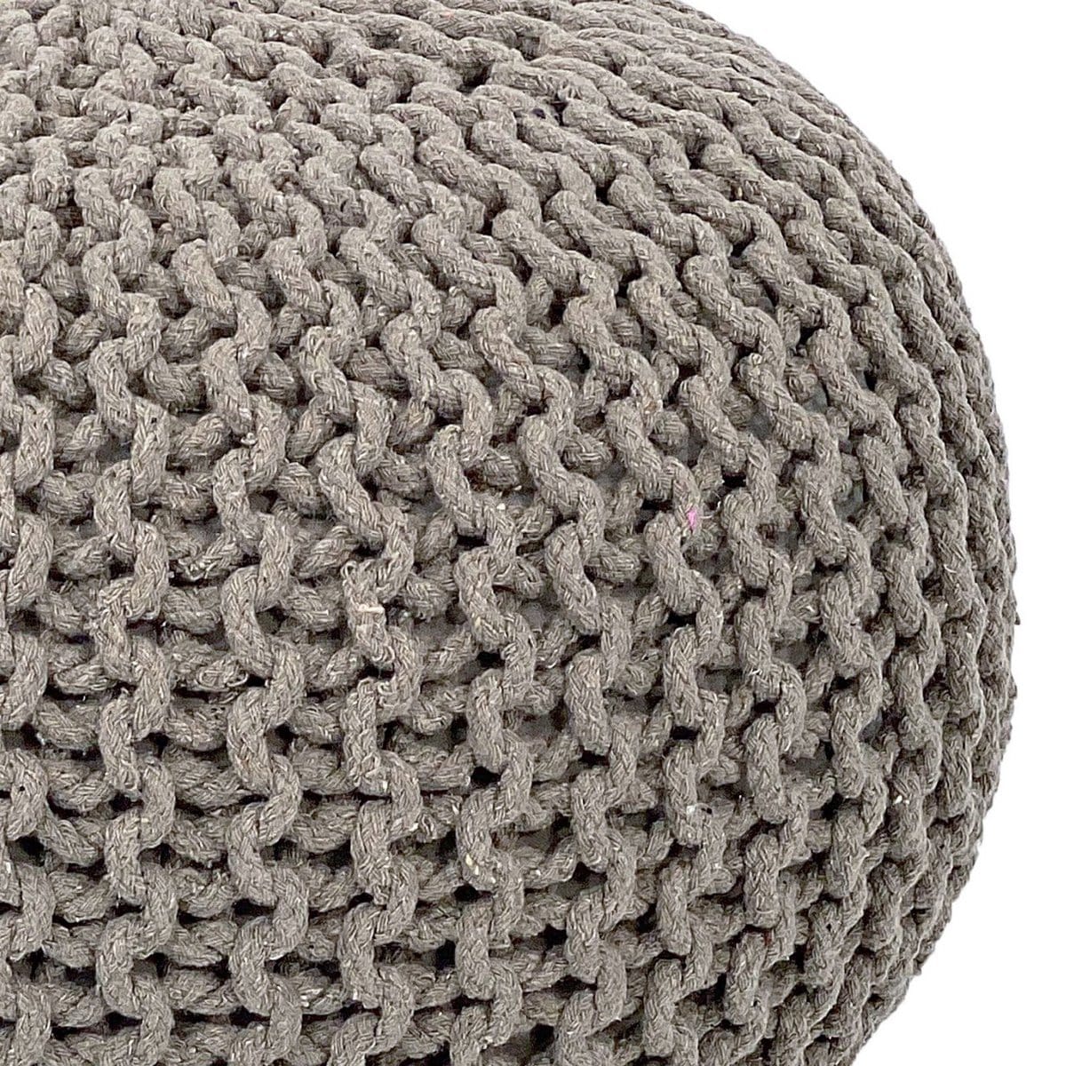 Voglrieder kreatives Wohnen Poef set van 3 Ø 55 cm gebreide kruk kruk vloerkussen grof gebreide look