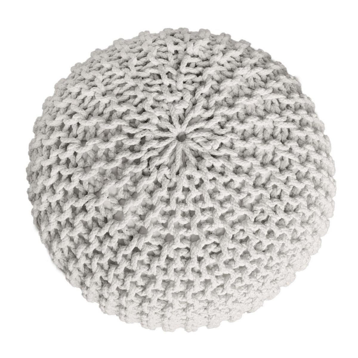 Voglrieder kreatives Wohnen Poef set van 3 Ø 55 cm gebreide kruk kruk vloerkussen grof gebreide look