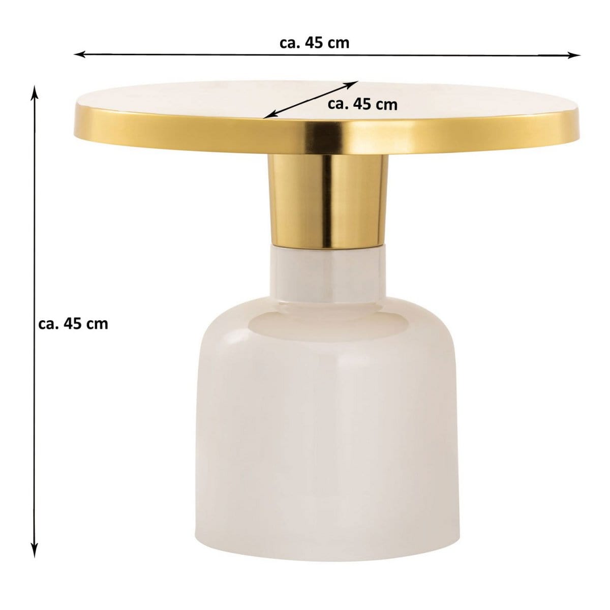 Voglrieder kreatives Wohnen Ronde bijzettafel ø 45 H 45 cm decoratieve tafellamp tafel banktafel glamtafel metaal en email