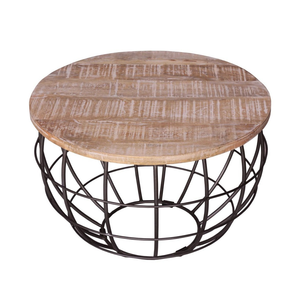 Voglrieder kreatives Wohnen Salontafel ø 55 cm woonkamertafel ronde bijzettafel duurzaam London metalen draadframe grid