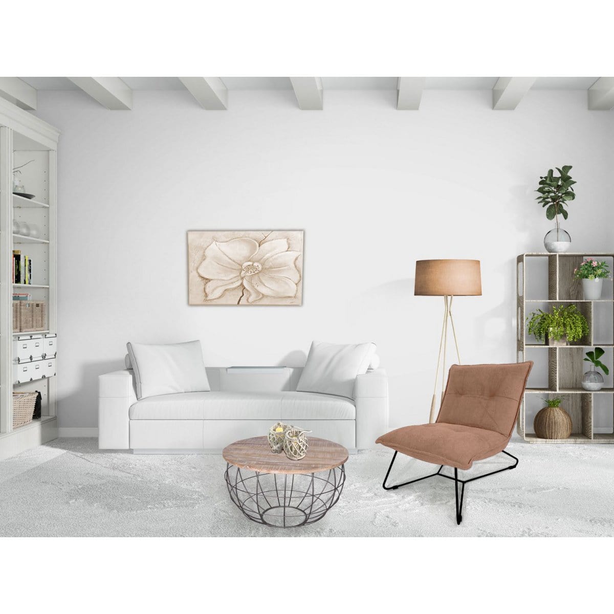 Voglrieder kreatives Wohnen Salontafel ø 55 cm woonkamertafel ronde bijzettafel duurzaam London metalen draadframe grid