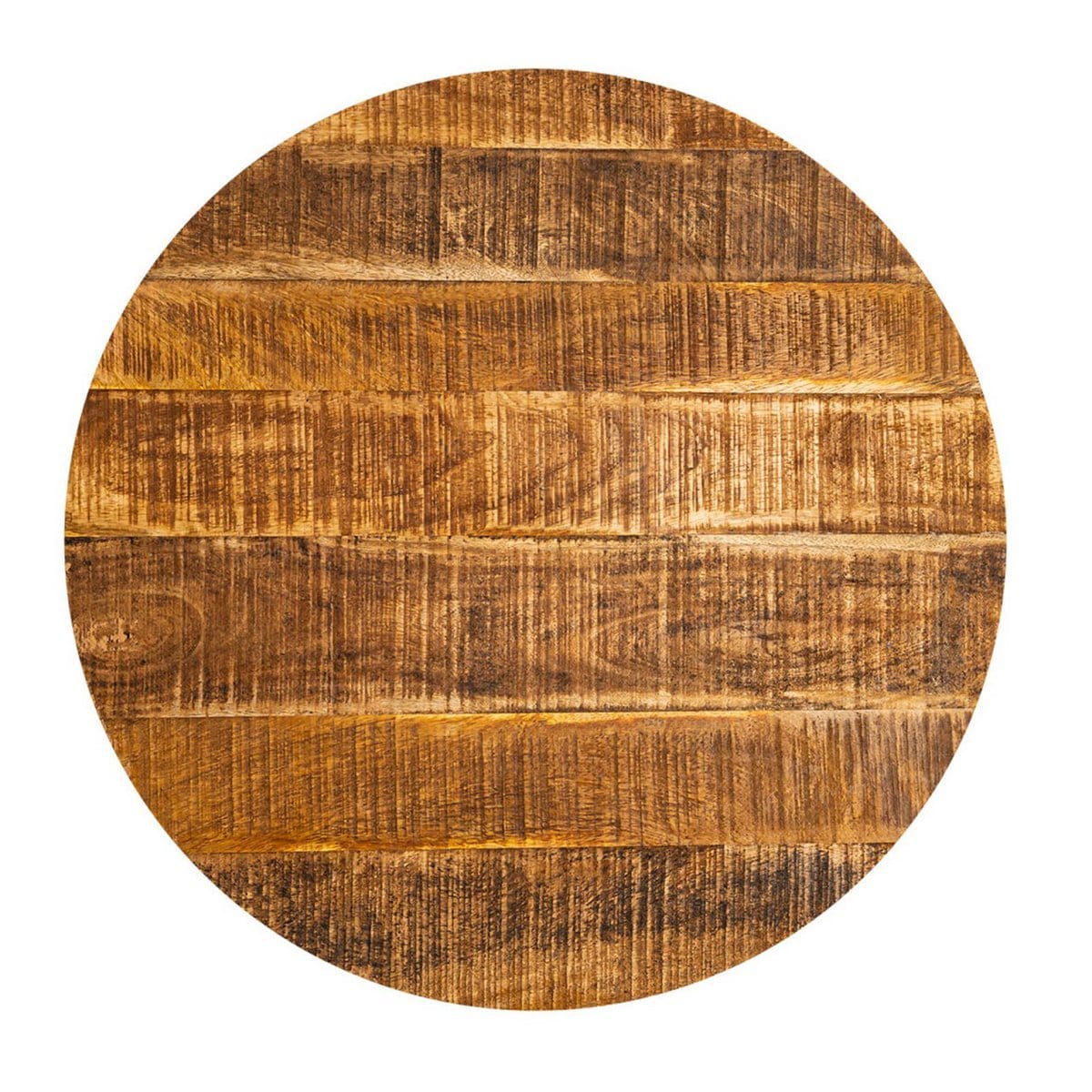 Voglrieder kreatives Wohnen Salontafel rond massief hout ø 56cm woonkamertafel bijzettafel La Palma metalen frame zwart