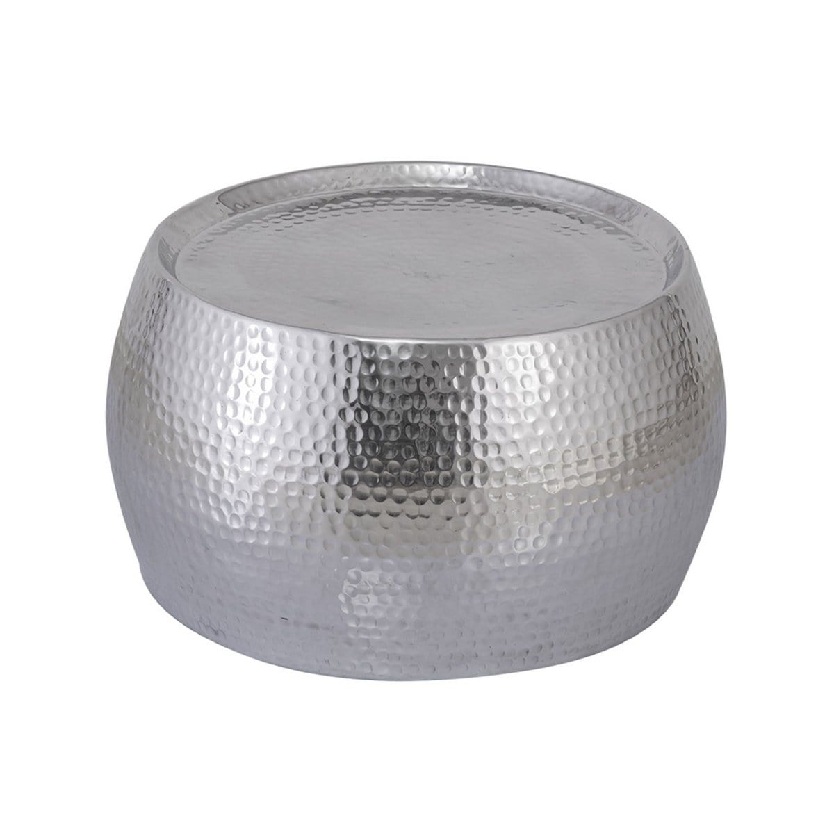 Voglrieder kreatives Wohnen Salontafel set van 2 Dakar rond ø 59/48 x H 30/28 cm zilver gehamerd aluminium