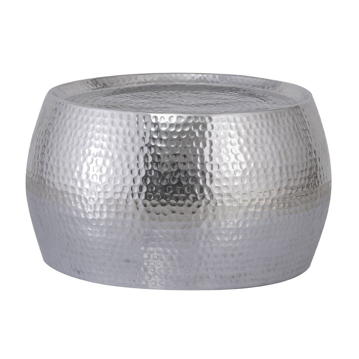 Voglrieder kreatives Wohnen Salontafel set van 2 Dakar rond ø 59/48 x H 30/28 cm zilver gehamerd aluminium