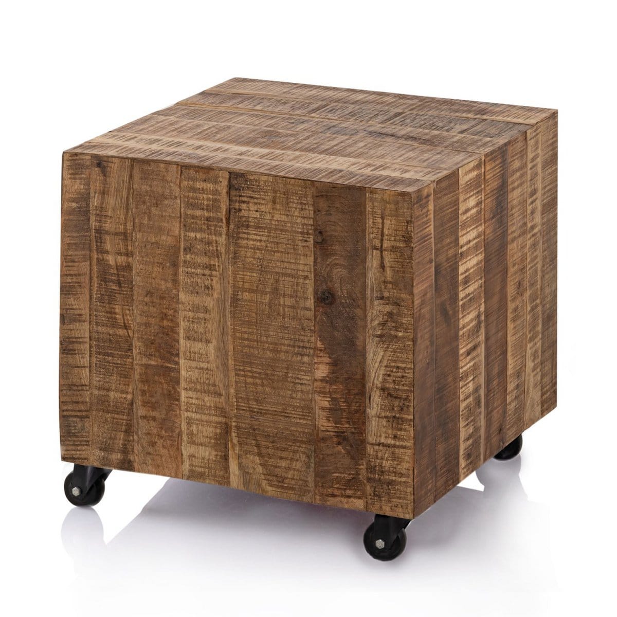 Salontafel vierkant 45 x 45 x 45 cm bijzettafel bloementafel duurzaam mango recuperatiehout