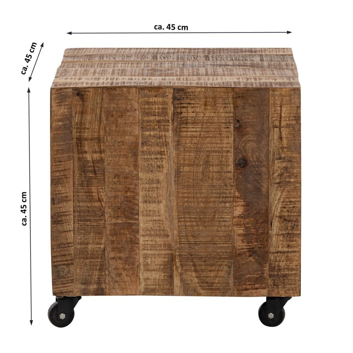 Voglrieder kreatives Wohnen Salontafel vierkant 45 x 45 x 45 cm bijzettafel bloementafel duurzaam mango recuperatiehout