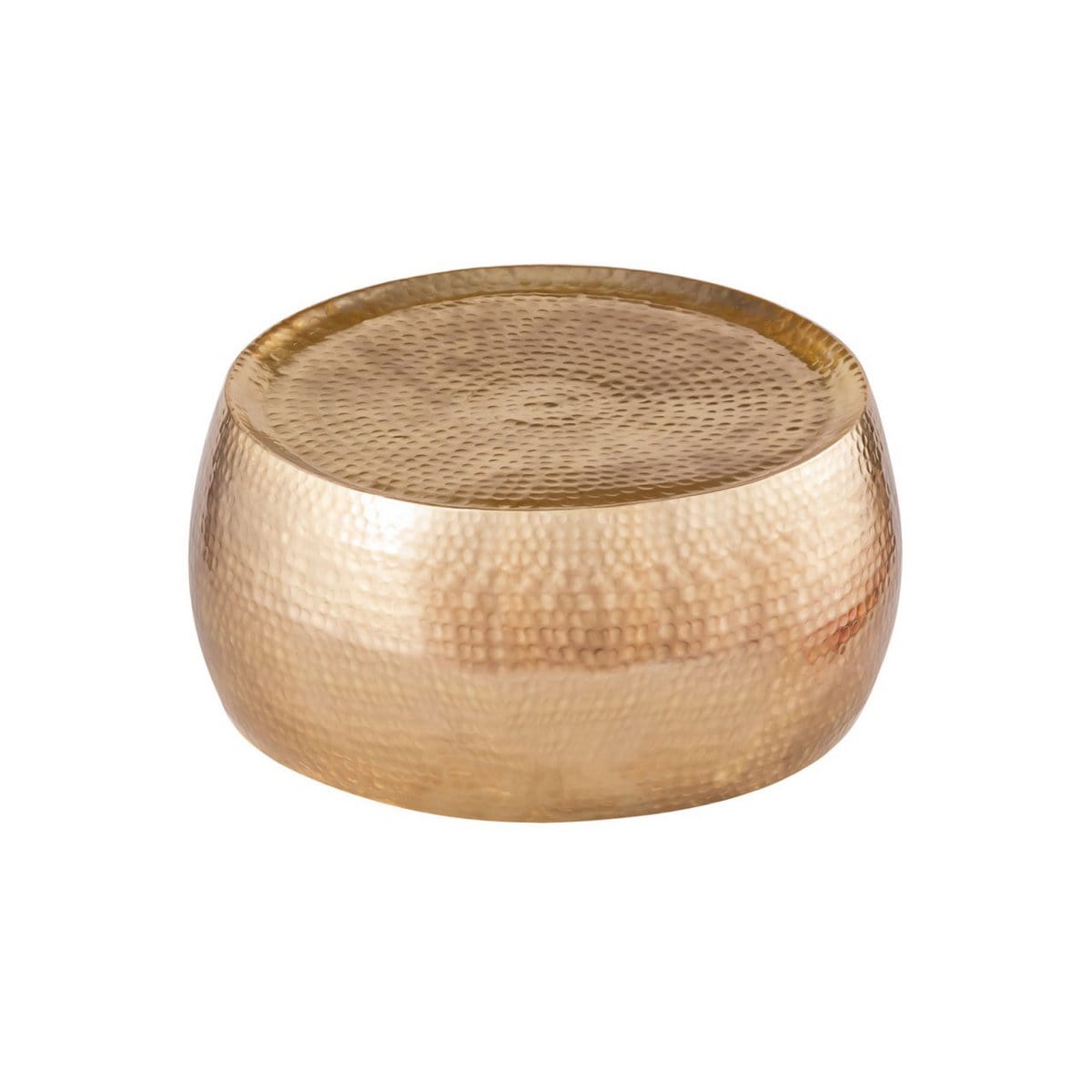 Voglrieder kreatives Wohnen Set van 2 salontafels 2e kwaliteit Dakar rond ø 59/49 x H 30/29 cm bijzettafels goud gehamerd aluminium