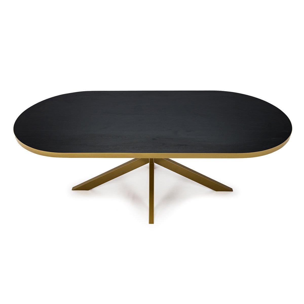 Stalux Stalux Plat ovale eettafel 'Noud' 180 x 100, kleur goud / zwart eiken