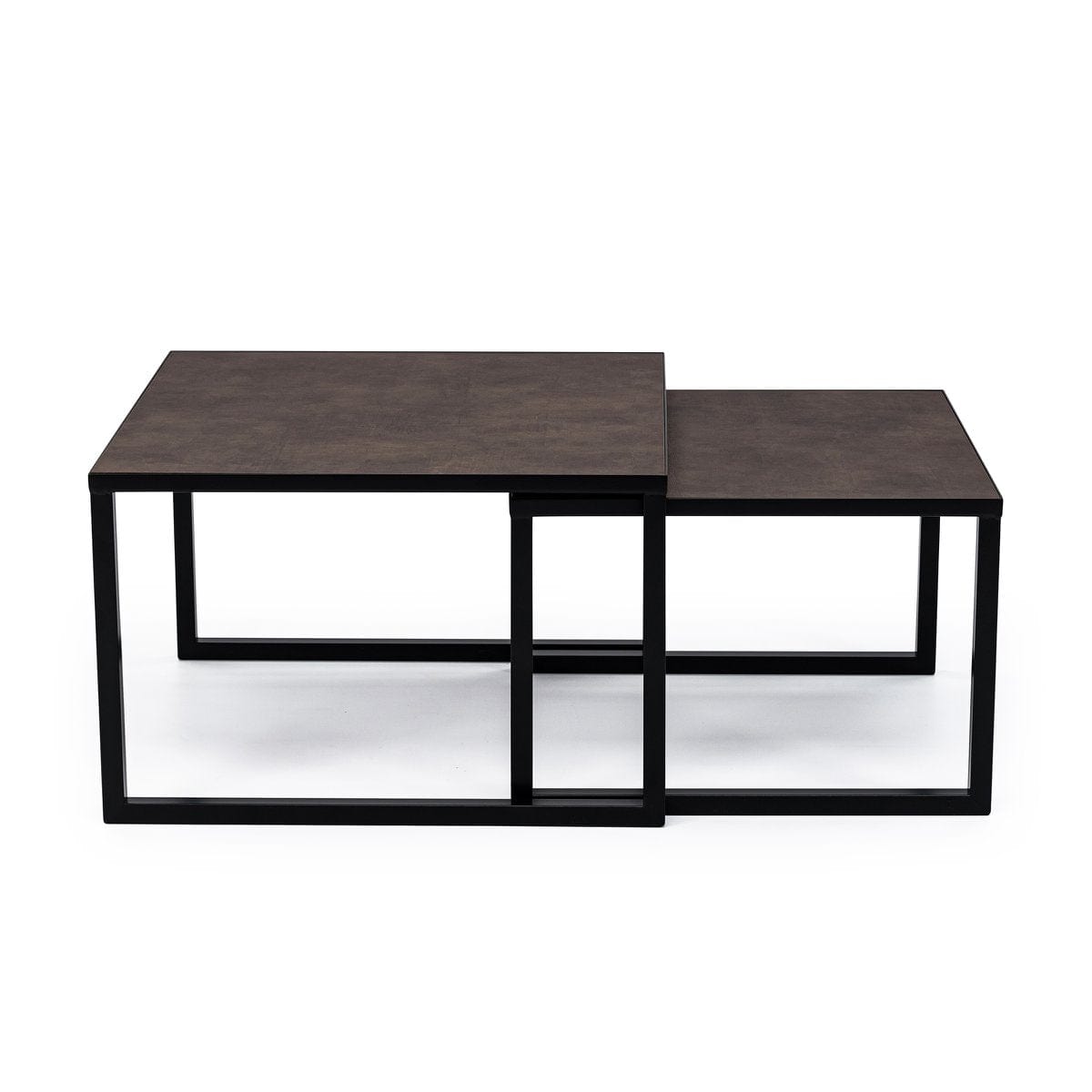 Stalux Stalux Salontafelset 'Lisa' 65 en 50cm, kleur zwart / lederlook bruin