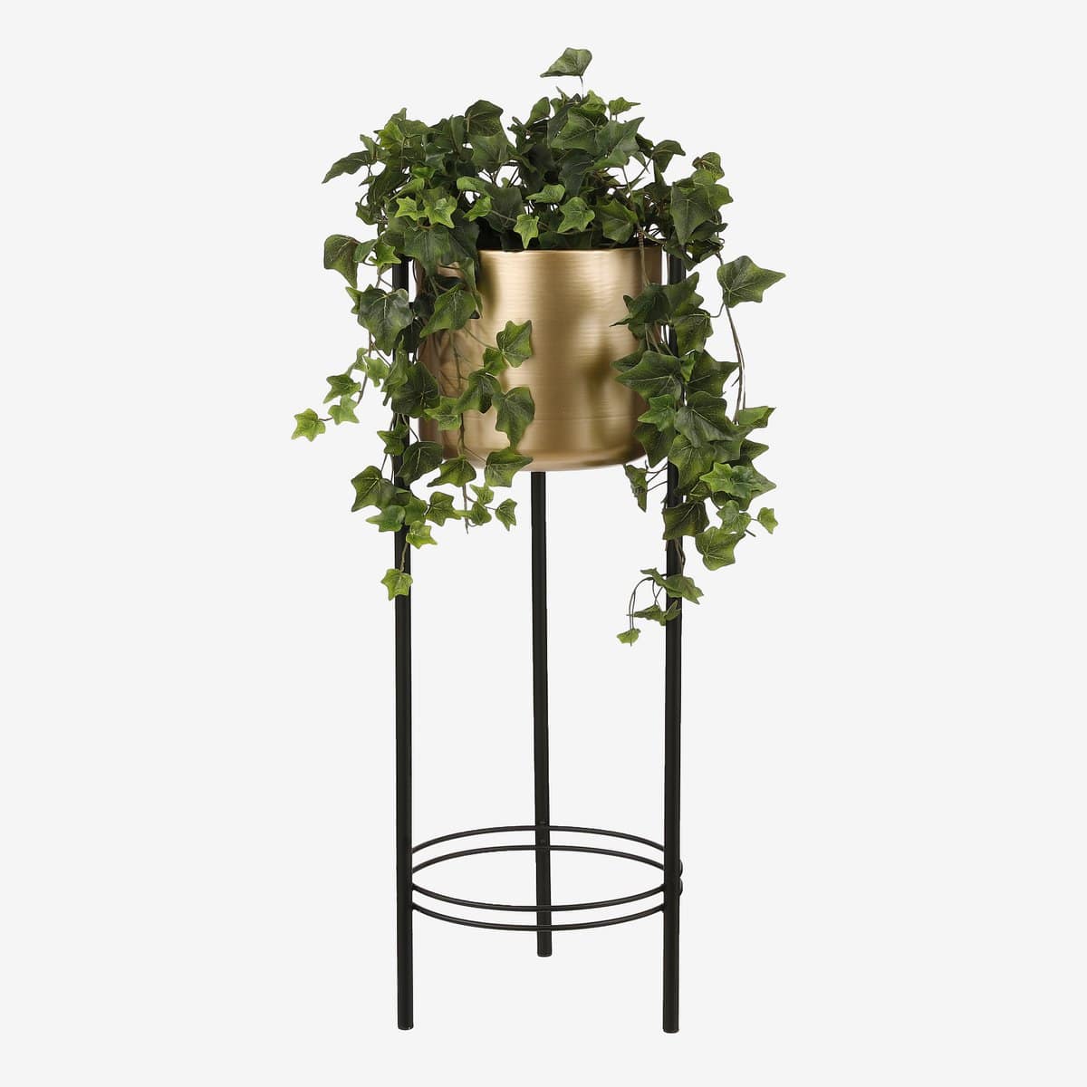 Mica Decorations Sverre Bloempot op Standaard - H81 x Ø27 cm - Metaal - Goud