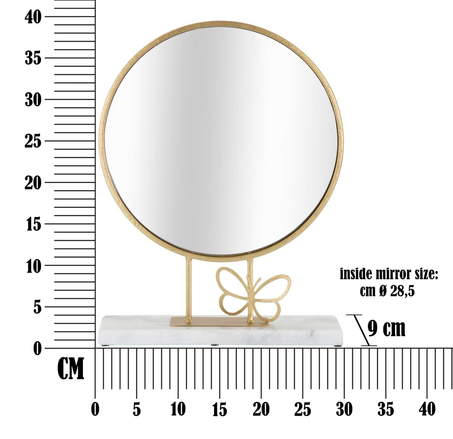 Mauro Ferretti TABLE MIRROR BUTTERFLY CM 30X9X39,5