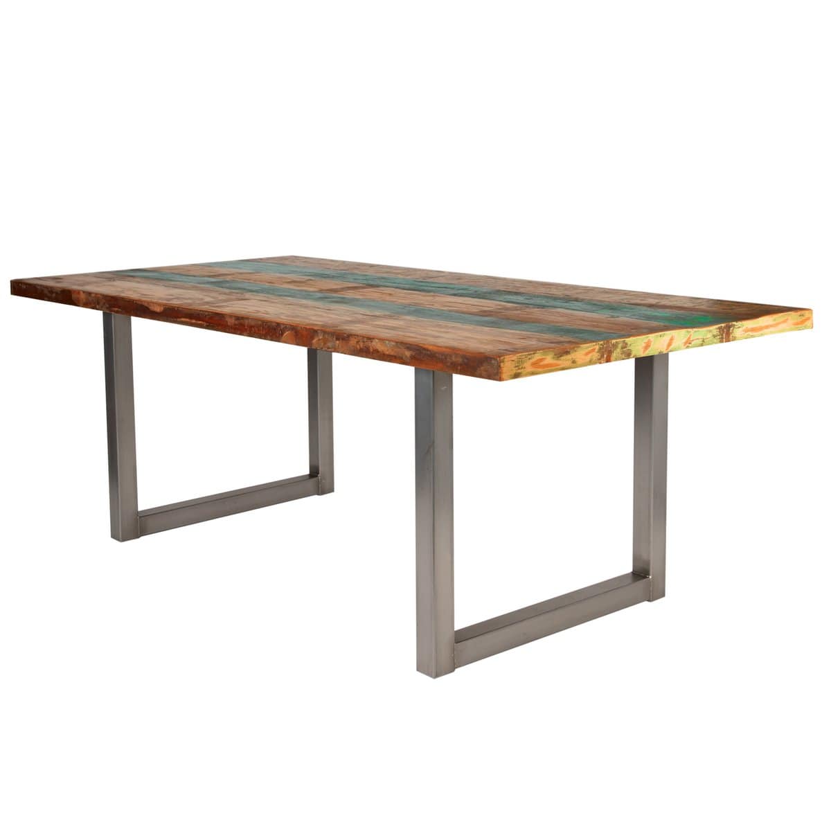 SIT Möbel Im- und Export Tafel 180x100 cm, kleurrijk hergebruikt hout