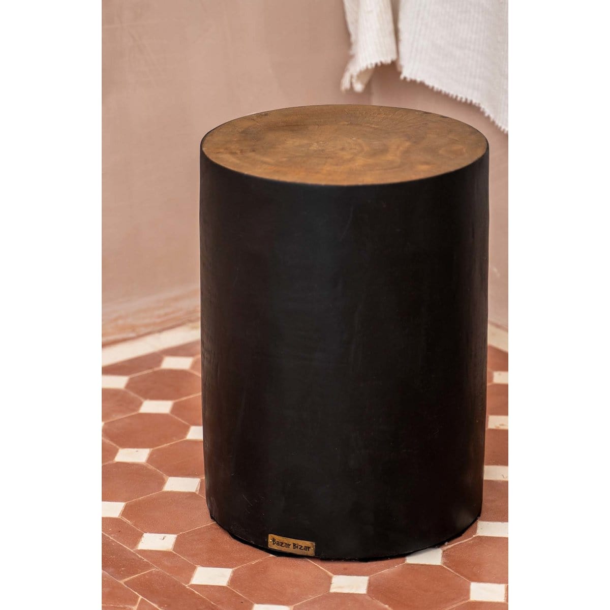 Bazar Bizar The Tribe Stool - Natuurlijk zwart - 30