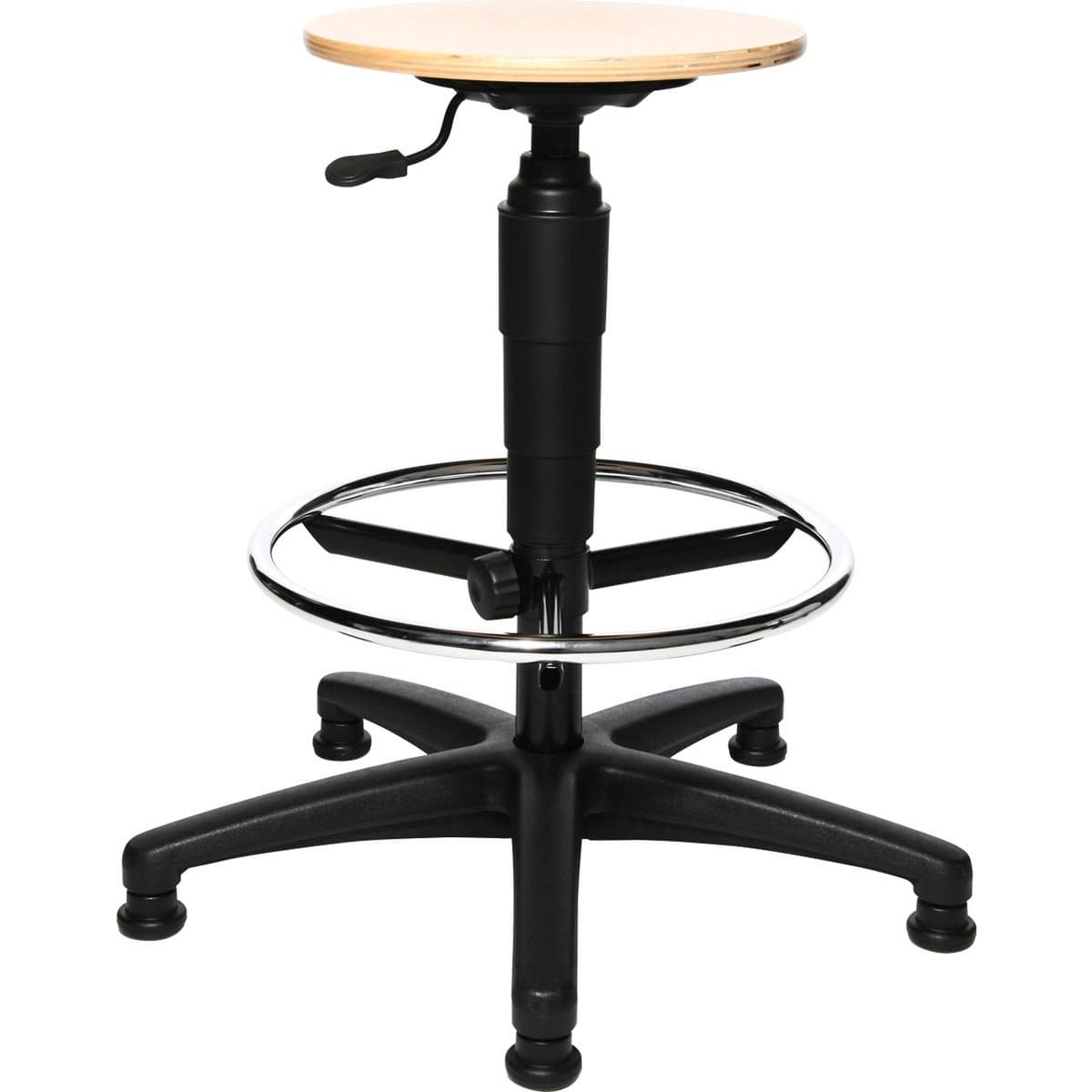 OfficeTown B.V. Topstar kruk Tec 60, met verchroomde voetring, met steldoppen, hout