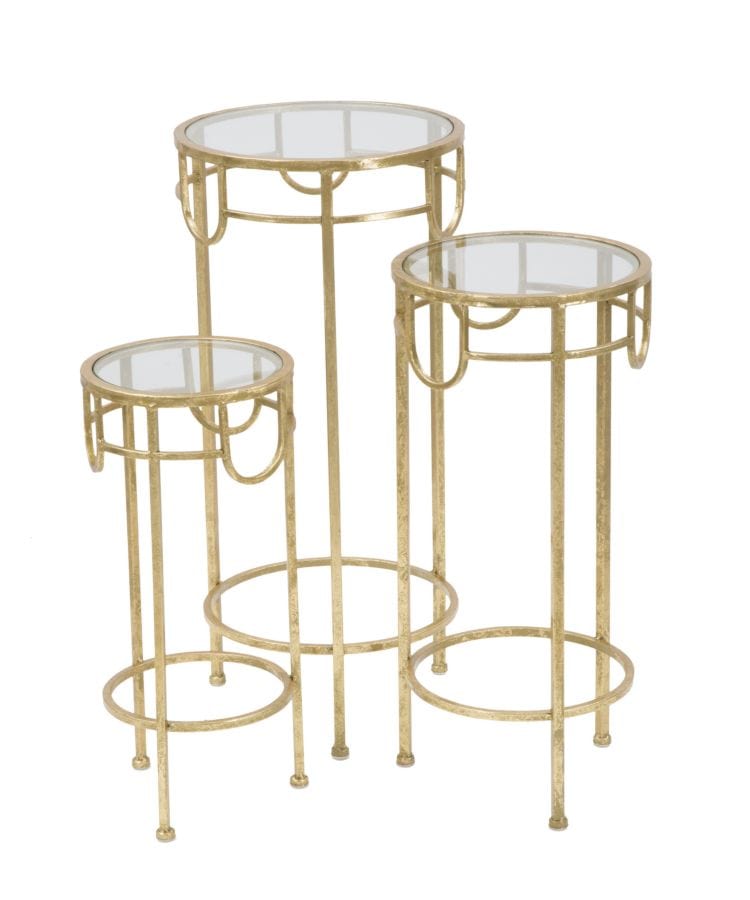 Mauro Ferretti TV HOLDER GOLD SET OF 3 PCS CM Ø 33X70
-28X60-23X50