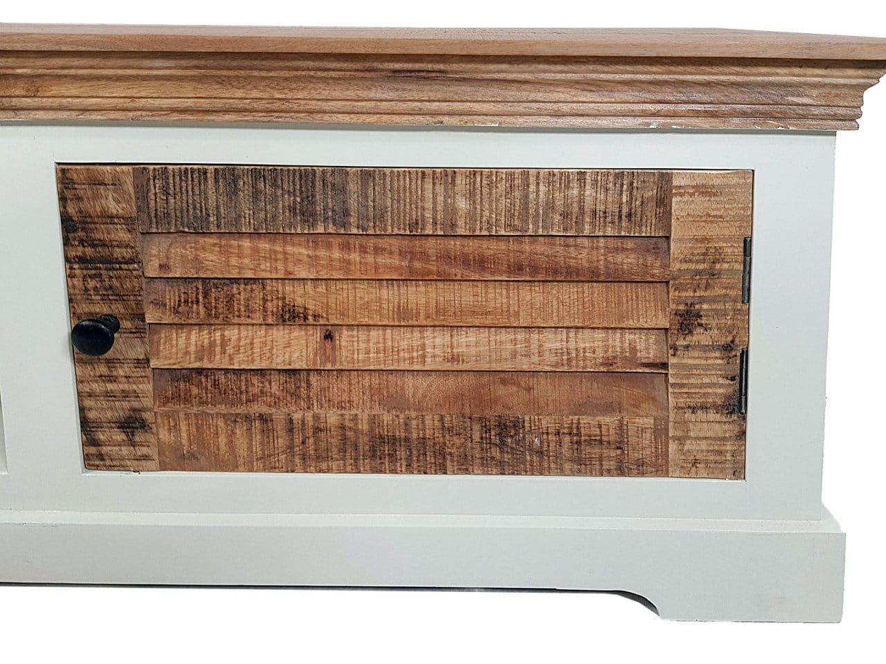 Voglrieder kreatives Wohnen TV-lowboard TV-meubel B 114 H 45 cm massief houten TV-meubel Ibiza wit massief mangohout