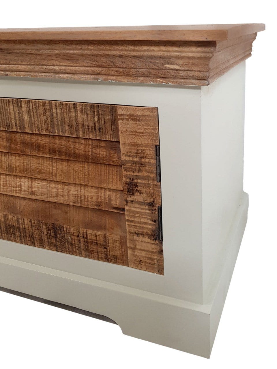 Voglrieder kreatives Wohnen TV-lowboard TV-meubel B 114 H 45 cm massief houten TV-meubel Ibiza wit massief mangohout
