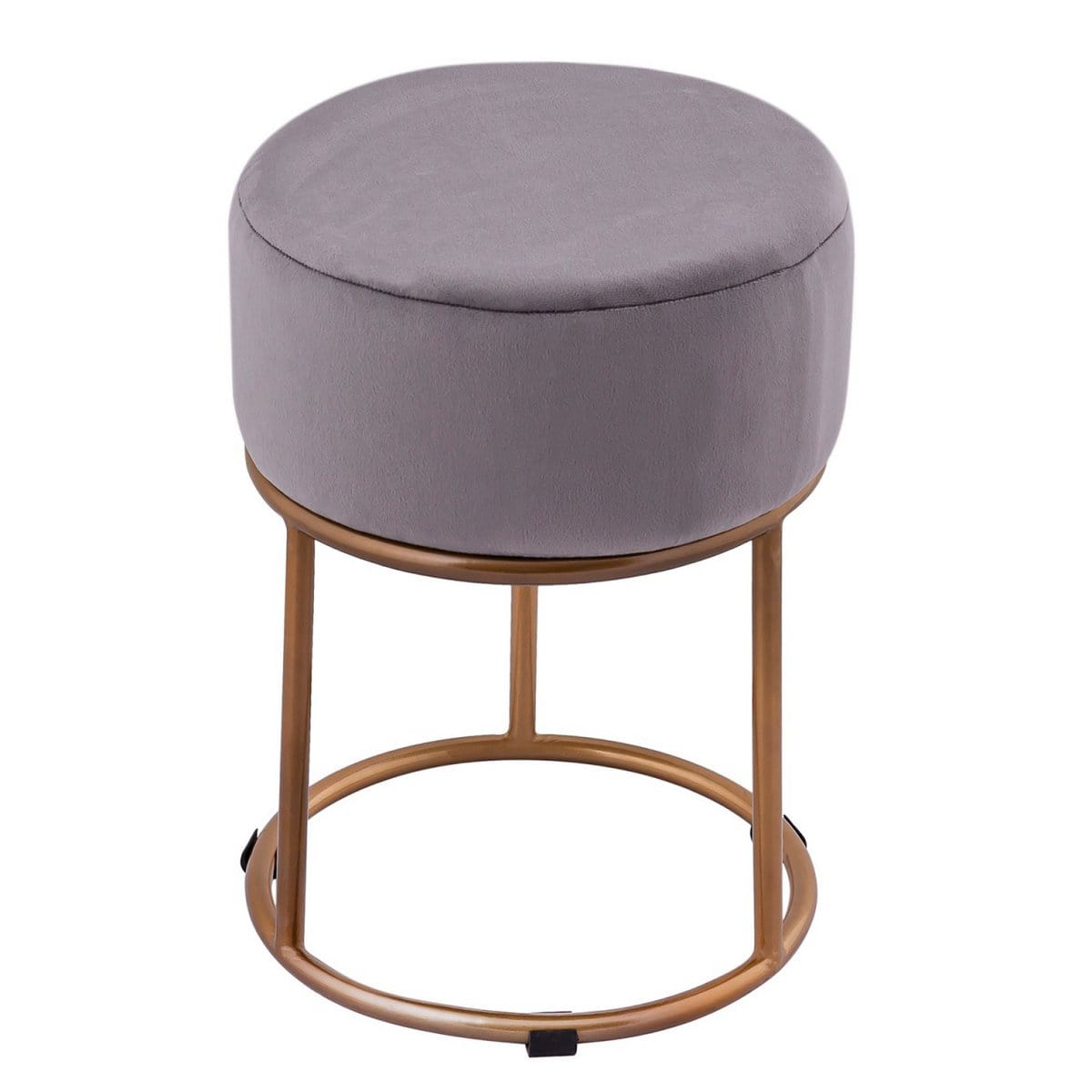 Voglrieder kreatives Wohnen Velours kruk 2e keus Ø 32 H 42 cm fluwelen kruk met ijzeren frame goudkleurige kruk fluwelen poefzitting