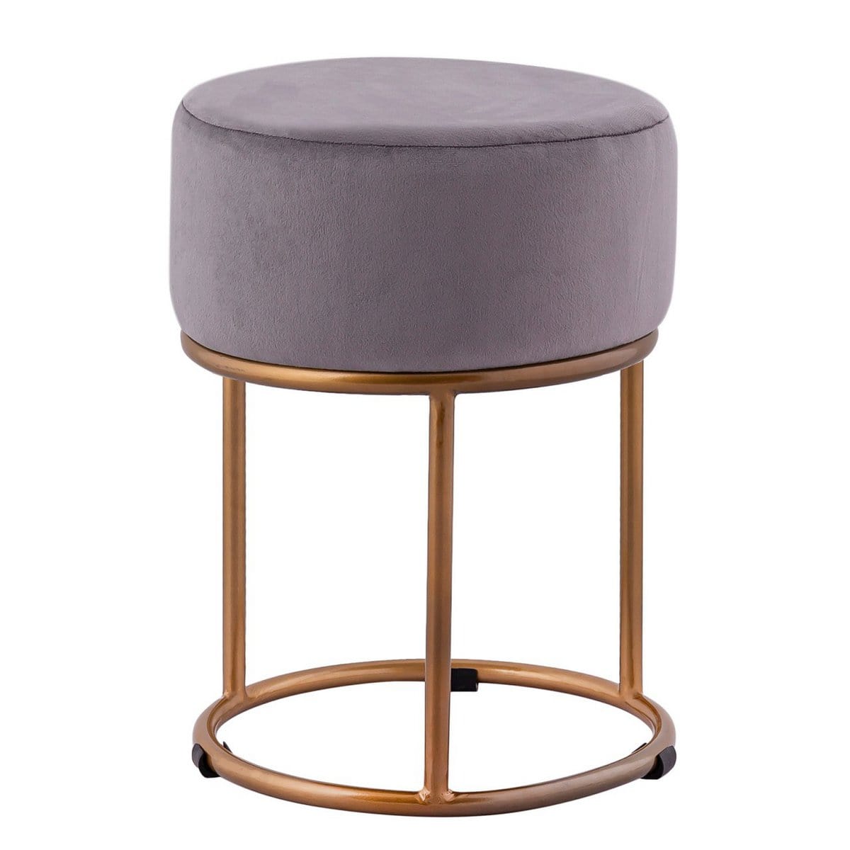 Voglrieder kreatives Wohnen Velours kruk 2e keus Ø 32 H 42 cm fluwelen kruk met ijzeren frame goudkleurige kruk fluwelen poefzitting