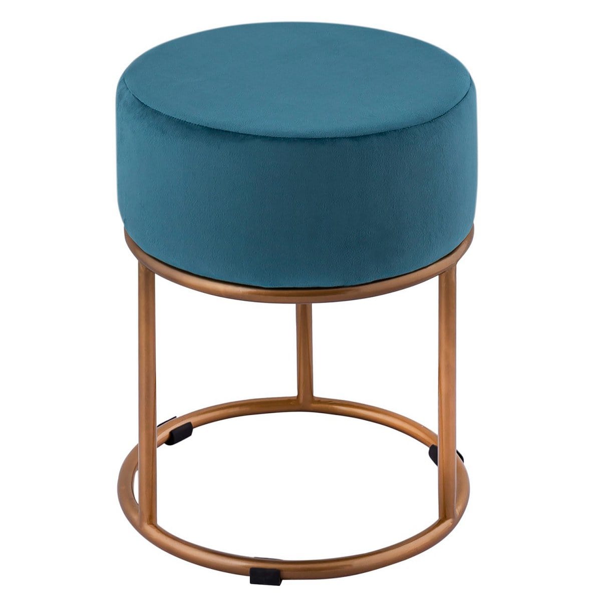 Voglrieder kreatives Wohnen Velours kruk 2e keus Ø 32 H 42 cm fluwelen kruk met ijzeren frame goudkleurige kruk fluwelen poefzitting