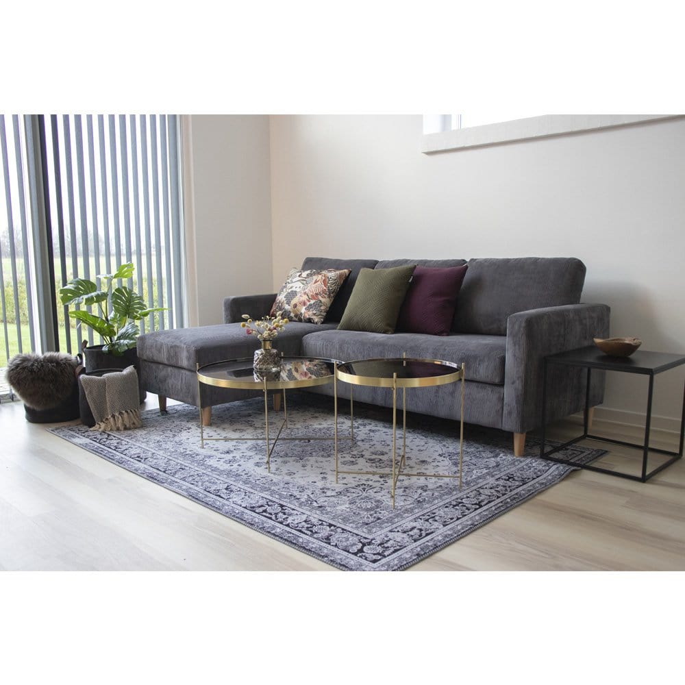 House Nordic ApS Venezia Coffee Table - Salontafel in messingkleurig staal met glas ø70xh40cm