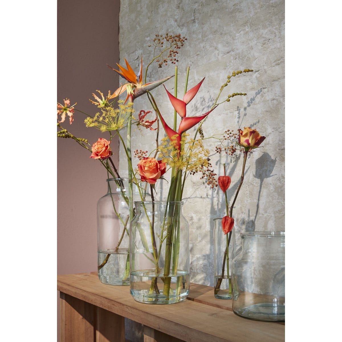 Mica Decorations Vienne Vaas - H20 x Ø21 cm - Gerecycled Glas - Transparant