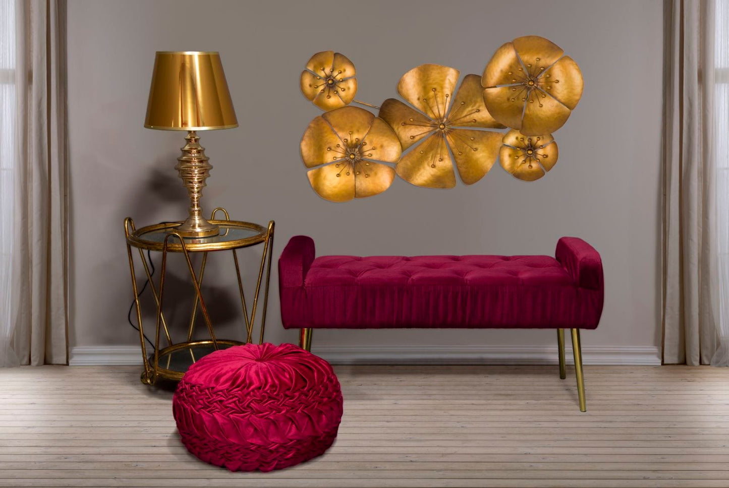 Mauro Ferretti WALL DECOR FLOWER GOLDY -A- CM 94X6X50