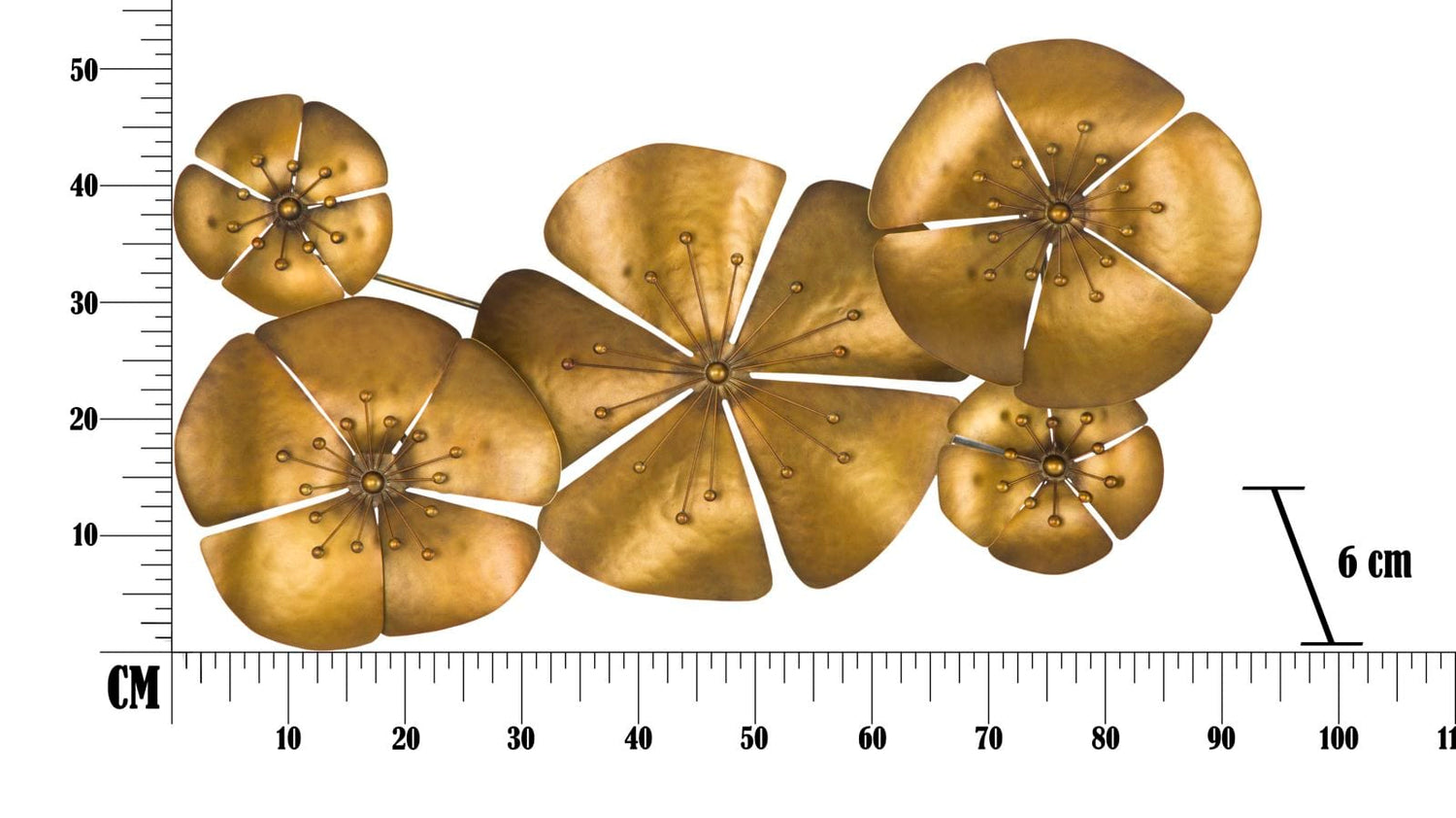 Mauro Ferretti WALL DECOR FLOWER GOLDY -A- CM 94X6X50