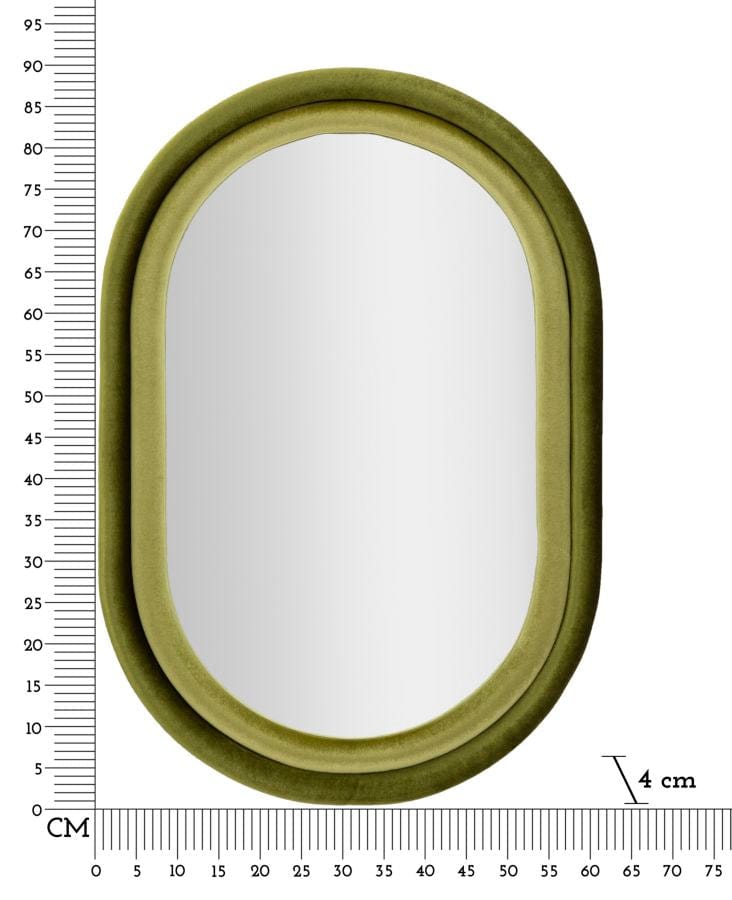 Mauro Ferretti WALL MIRROR ANTONY GREEN VELVET CM 60X4X90
