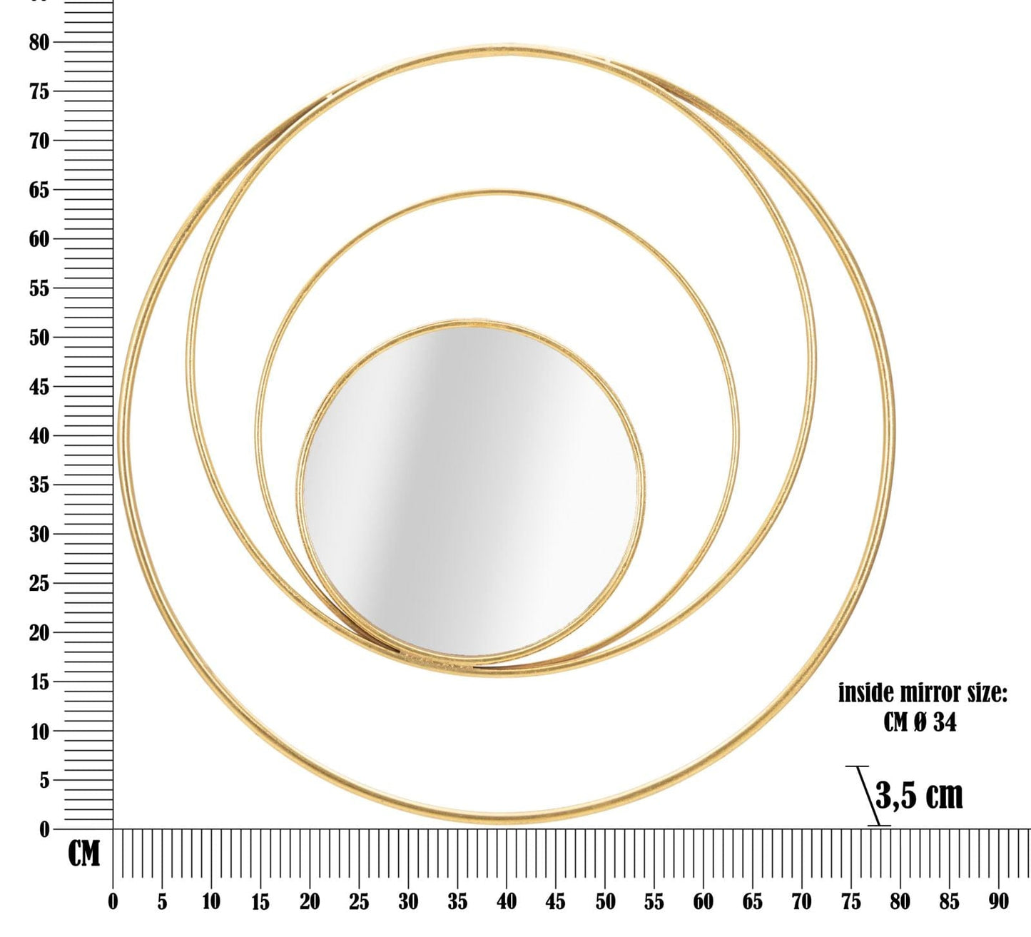 Mauro Ferretti WALL MIRROR ARC GLAM CM Ø 80X3,5