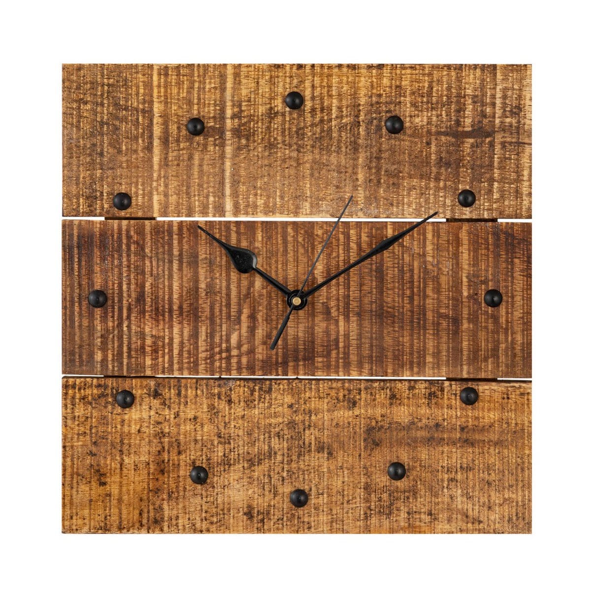 Voglrieder kreatives Wohnen Wandklok houten klok 30x30cm wandklok hout woonkamer geruisloos vierkant gemaakt van mangohout