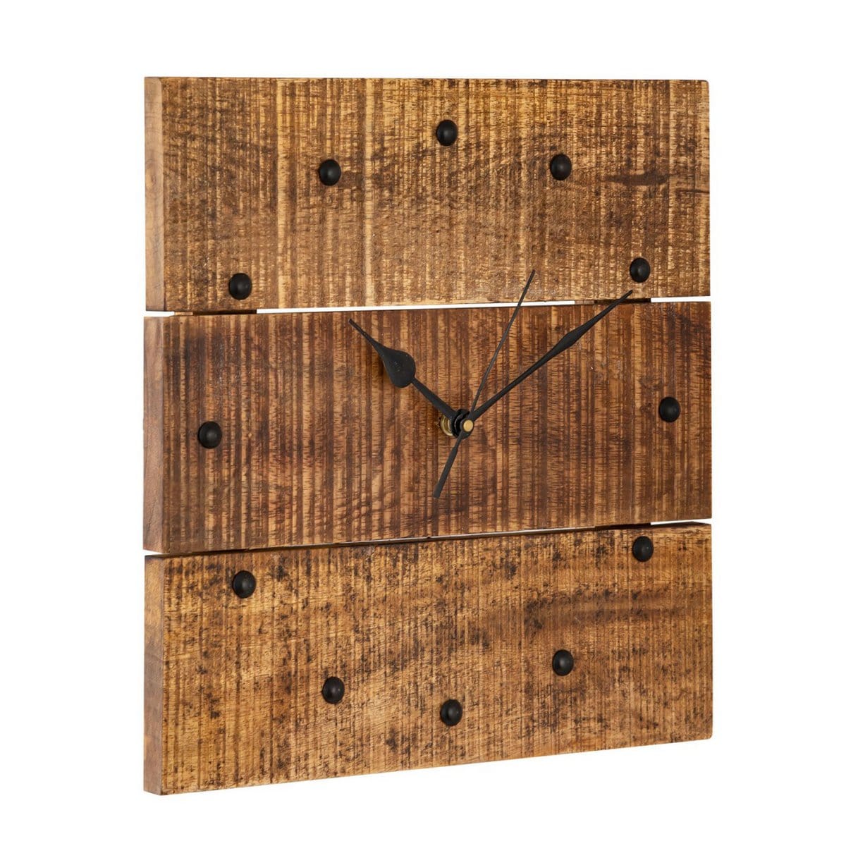 Voglrieder kreatives Wohnen Wandklok houten klok 30x30cm wandklok hout woonkamer geruisloos vierkant gemaakt van mangohout