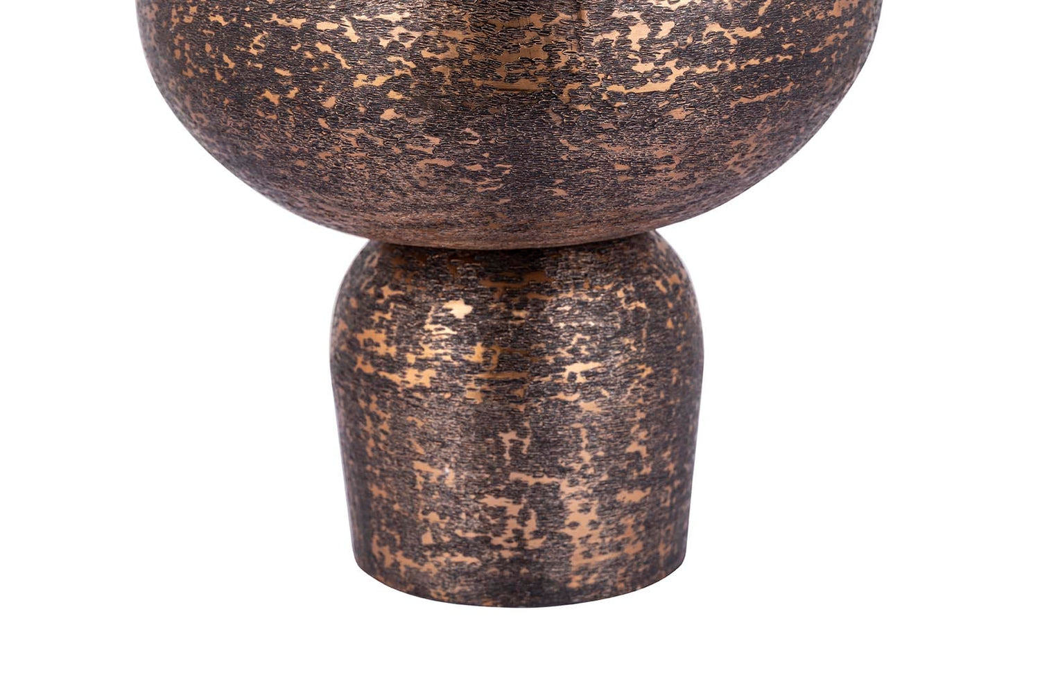 PTMD Wayan Koper geborsteld aluminium pot met voet SV3