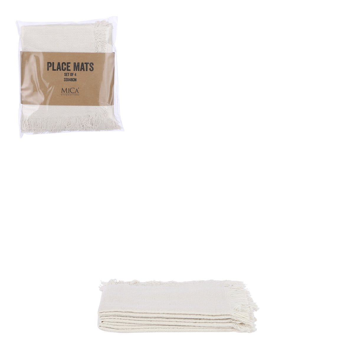 Mica Decorations Xavie Placemat - Set van 4 - L48 x B33 cm - Off White