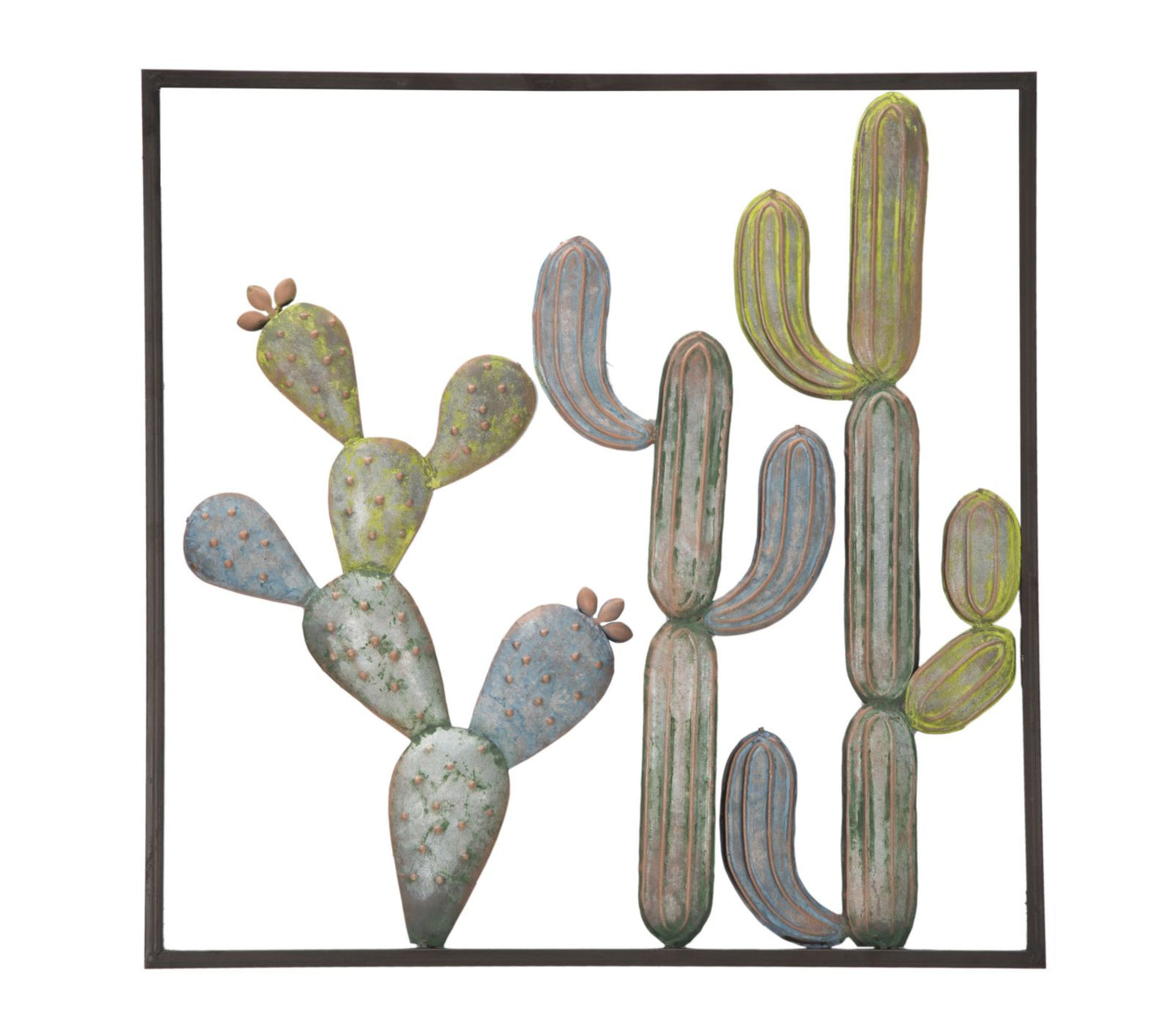 Wanddecoratie Cactus-Frame Industrial 50x50x1.3 cm