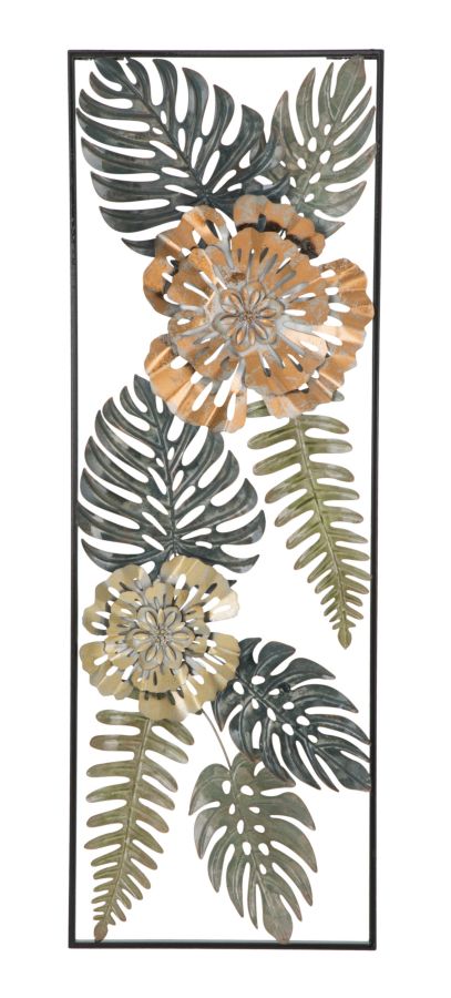 Wanddecoratie Met Bladmotief - Glam 88.5x30.5x3 cm