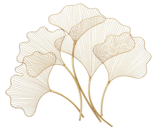 Ijzeren Wandpaneel Bladeren Glam Goud 68x79x5 cm