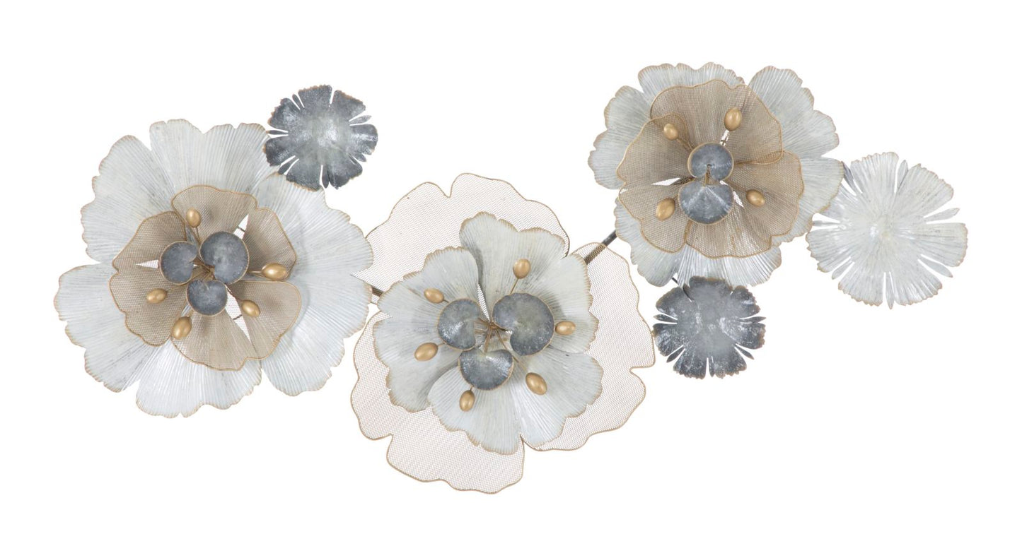 Ijzeren Wandpaneel Bloemen Glam 60x119x8 cm