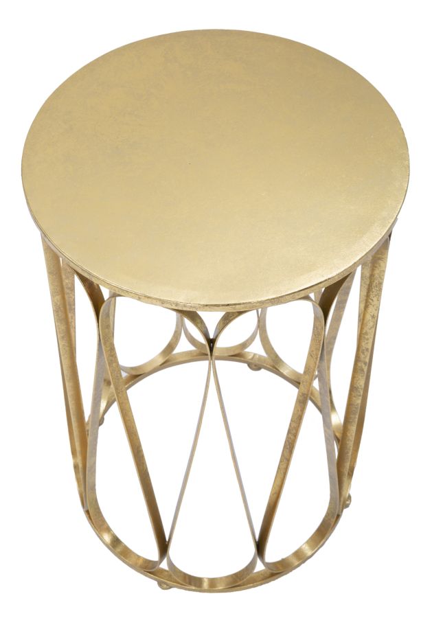 Ronde Bijzettafel Venice Goud 58x37x37 cm