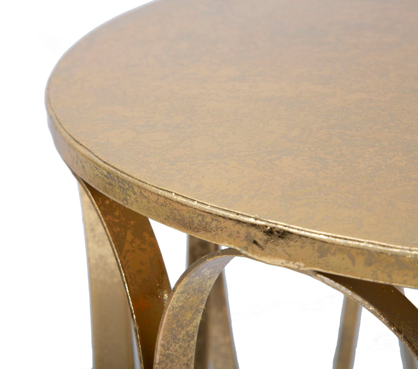 Ronde Bijzettafel Venice Goud 58x37x37 cm
